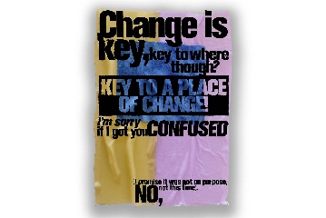 Ndayé Kouagou, Change is Key, 2022, 118 x 84 cm, Fabric, Resin